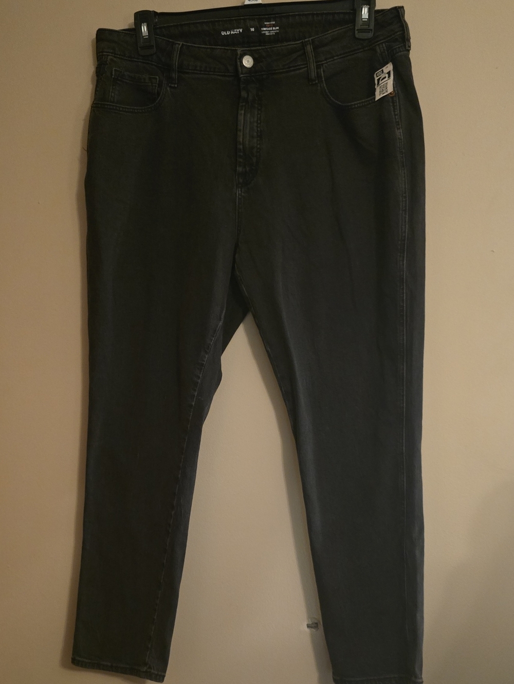 New Old Navy Women's 16 High Rise Curvy Vintage Slim Secret Smooth Black Jeans